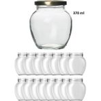 Milea 14 Adet 370 Ml Şeffaf Cam Yumurta Model Konserve Kavanozu Gold Metal Kapaklı MA2155