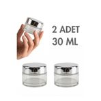 Milea 2 Adet Silver Kapaklı Parlak Şeffaf Cam Lip Glowy Balm Krem Kozmetik El Bakım Seyahat Kavanozu 30 ML