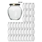 Milea 36 Adet 210 Ml Şeffaf Cam Yumurta Model Konserve Kavanozu Gold Metal Kapaklı MA2156