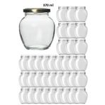 Milea 36 Adet 370 Ml Şeffaf Cam Yumurta Model Konserve Kavanozu Gold Metal Kapaklı MA2157