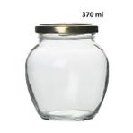 Milea 370 Ml Şeffaf Cam Yumurta Model Konserve Kavanozu Gold Metal Kapaklı MA2159