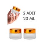 Milea 50 Adet Gold Parlak Kapaklı Buzlu Dudak Cilt Bakımı Krem Kozmetik El Bakım Seyahat Cam Kavanozu 20 ML
