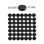 Milea 50 Adet Siyah Metal Kavanoz Kapağı – 43 mm (29 ve 40 cc kavanozlara uyumlu)