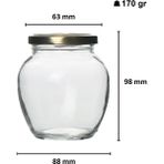Milea 6 Adet 370 Ml Şeffaf Cam Yumurta Model Konserve Kavanozu Gold Metal Kapaklı MA2153