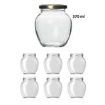 Milea 6 Adet 370 Ml Şeffaf Cam Yumurta Model Konserve Kavanozu Gold Metal Kapaklı