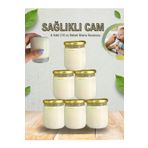 Milea 6 Adet Cam Bebek Mama Taşıma Saklama Kabı Hacamat Kavanozu 210 Cc Gold Kapaklı