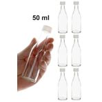 Milea 6 Adet Damla Model Kışlık Sos Marmelat Sirke Yağ Sızdırmaz Kapaklı Sosluk Şeffaf Cam Şişe 50 ml