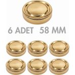 Milea 6 Adet Derin Gold Metal Ergo Bebek Mama Reçel Fıstık Ezmesi Kavanoz Kapağı – 58 mm (156 cc Kavanozlara Uyumlu)