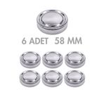 Milea 6 Adet Derin Gümüş Metal Ergo Bebek Mama Reçel Fıstık Ezmesi Kavanoz Kapağı – 58 mm (156 cc kavanozlara uyumlu)