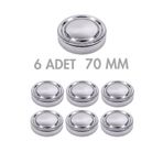 Milea 6 Adet Derin Gümüş Metal Ergo Bebek Mama Reçel Fıstık Ezmesi Kavanoz Kapağı – 70 mm (255 cc-350 cc-545 cc kavanozlara uyumlu)