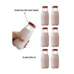 Milea 6 Adet Şeffaf Cam Şişe Süt Ayran Limonata Sirke Meşrubat Şişesi Çok Amaçlı Suluk