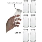 Milea Şeffaf Cam Şişe Süt Ayran Limonata Meşrubat Şişesi 6 Adet 250 ml