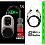 Milego 22kW 11kW Şarj İstasyonu 8 Metre Kablolu Set Taşınabilir Elektrikli Araç Şarj Cihazı Ce Sertifikalı Tip 2 16A/32A - şarj istasyonu, 22kw şarj istasyonu, taşınabilir şarj istasyonu, elektrikli araç şarj cihazı