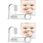 Milena Life 2'li Mini Bebek Çocuk Parmak Diş Fırçası + Mavi ve Şeffaf Saklama Kabı Seti 2 Adet