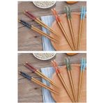 Milena Life 5 Li Set Bambu Çin Çubuğu Chopstick Yıkanabilir Ve Kullanılabilir 10 Çift 20 Çubuk