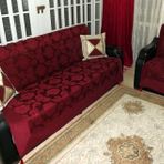 Milenyum 3+3+1+1 Bordo Saraylı Lüks kolsuz Maxi Koltuk Örtüsü Takımı