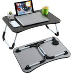 Miletus Laptop Sehpası Ders Çalışma Masası Çocuk Çalışma Yatak Sehpası Ders Masası Pembe - 60 x 40 x 28 cm - Siyah