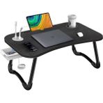 Miletus Laptop Standı Usb'li Çekmeceli Çocuk Çalışma Sehpası Yatak Sehpası Ders Çalışma Masası Ders Masası USBS - 60x40x25 - Siyah
