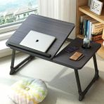 Miletus Laptop Standı Yükseltilebilir Ders Çalışma Masası Çocuk Çalışma Sehpası Yatak Sehpası Ders Masası - 54x31x25 - Siyah