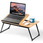 Miletus Yükseklik Ayarlı Laptop Sehpası Bilgisayar Sehpası Laptop Altlığı Yatak Sehpası - 55x32x24 - Ceviz