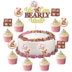 MILIAFLICK Cupcake Topper Bebek Ayı 13 Adet Kız Bebek Partisi Pasta Dekorasyon Pembe Cinsiyet Reveal Cupcake Topper Bebek Ayı Kek Süsü Kız Ayı Pasta Süslemesi Düğün Baby Shower Doğum Günü Parti için