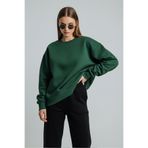 milidia Kadın Oversize Bisiklet Yaka Basic Sweatshirt KOYU YEŞİL