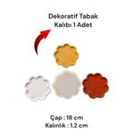 Milinza Dekoratif Tabak Kalıbı, Taş tozu, Beton Harcı, Alçı Döküm Kalıbı (1 Adet)