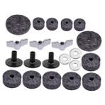 Milisten 1 Takım Kaymaz keçe ped davul keçe yastığı pratik tambur keçe pedi zil keçe pedi davul pedi için drum pad Davul seti aksesuarları Felt padı zil pedi zil keçesi değişimi Metal Grey