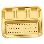 Milisten 1 Takım Sos Tabağı Servis Tabağı Yemek Tabakları Bölmeli Yemek Tepsisi Yağ Tahliye Çanağı Dim Sum Yemeği Daldırma Ayırıcı Tava Kare Çanak Paslanmaz Çelik Hafıza Kartı Abur Cubur