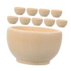 Milisten 10 Adet Mini Bitmemiş Ahşap Kase Boyanmamış Minyatür Ahşap Sıkıştırma Kaseleri DIY Boyama Sanat El Sanatları Bebek Evi Aksesuarları