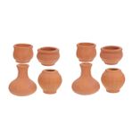 Milisten 2 Set Minyatür Saksı Mini Etli Tencere Saksı Küçük Minik Pişmiş Toprak Kaplar Minik Etli Saksılar Köy Bitkileri Saksıları Mini Seramik Kaplar Pişmiş Toprak Brown 4 Adet*2
