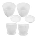 Milisten 4 Adet saksı çiçeklik ev dekorasyon Bitki potu bitki toprağı home decor yeşil bitkiler reçine bitkileri kapları etli kreş tenceresi reçine etli tencere s reçine beyaz