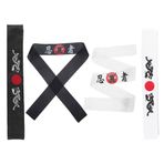 Milisten 4 Japon Hachimaki Kafa Bandı Ninja Kafa Bandı Ejderha Desen Suşi Şef Kafa Bandı Bandana Spor Karate Kafa Bandı Kostüm Kravat Karate Pişirme Için Şapkalar Mutfak Malzemeleri