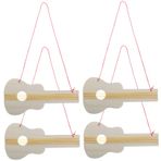 Milisten 4pcs Çocuklar DIY Zanaat Için Delikli Ahşap Gitar Oyuncakları Ve Anaokulu Müzik Projeleri Ve Ev Dekorasyonu Için Boyama Aktiviteleri