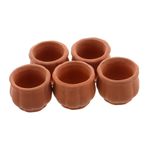 Milisten 5 Adet Küçük Saksı Küçük Flowerpot Yaşlı Pişmiş Toprak Kaplar Mini Ekici Tencere Minik Etli Saksılar Etli Ekici Saksılar Minyatür Pişmiş Toprak Kaplar Brown Seramik