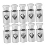 Milisten 5 Set Barbekü Işareti Sabit Yüzük Kebaplar Klipler Çelik Şiş Için Küçük Sıcak ızgara Kullanışlı Metal Klipsler Toka Klipsi Metal Askı Tokaları Demir Gümüş 10 Adet*5