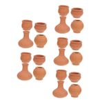Milisten 5 Takım Minyatür Saksı Bahçe Aksesuarları Küçük Etli Tencere Mini Pişmiş Toprak Kaplar Küçük Pişmiş Toprak Kaplar Seramik Saksılar Etli Ekici Saksılar Saksı Diy Brown 4 Adet * 5