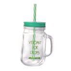Milisten Ergonomik Pipetli Kupa 500ml Kapaklı Meyve Suyu Bardağı Cam İçecek Bardağı Piknik Mangal Bardağı Yetişkinler İçin