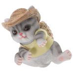 Milisten Yavru Saksı Kolye Dekorasyon Karikatür Kedi Heykelcik Bahçe Kedi Heykeli Ev Kedisi Heykeli Ev Kedisi Heykelcik Saksı Askısı Flower Pot Hanger Reçine