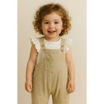 Milk & Muffin bayramlık Müslin ADA ÇAYI YEŞİLİ Organik Bebek Askılı Salopet