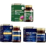 Milk Thistle 60 Tablet + Vitamin Max (C,d,zinc)60 Tablet + Folik Asit 100 Tablet