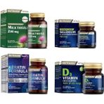 Milk Thistle 60 Tablet+Selenium 100 Tablet+Keratin Formula 60 Tablet+D3 Vitamini 120 Tablet