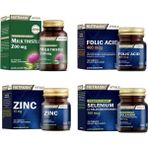 Milk Thistle 60 Tablet+Selenyum 100 Tablet+Folik Asit 100 Tablet+Çinko 100 Tablet
