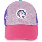 Milk&moo Ayris 7-10 Yaş Kız Çocuk Şapkası – Unicorn Temalı, Simli Pembe ve Mor Renkli, Ayarlanabilir ve Nefes Alabilir Tasarım - 7 - 10 Yaş - Desenli