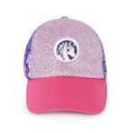 Milk&Moo Ayris 7-10 Yaş Kız Çocuk Şapkası – Unicorn Temalı, Simli Pembe ve Mor Renkli, Ayarlanabilir ve Nefes Alabilir Tasarım