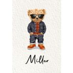 Miller: Cahier personnalisé avec prénom Miller | Cadeau d'anniversaire pour enfant, garçon, homme, copain ... | Nounours | 110 pages lignée, Petit Format 6x9 pouces (15,24 x 22,86 cm)