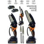 Millian Italyan Teknoloji Kömürsüz Motor 10 - 15 cm Çift Pala Çift Akülü Dal Ağaç Budama Testere Makinası