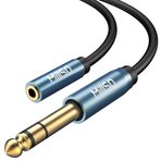MillSO Jak Adaptör 3,5 mm Jak Bağlantısı 6,35 mm Jak Stereo Ses 6,35 mm - 3,5 mm Jak Kablosu Yardımcı Bağlantı Fişi Kulaklık, Hoparlör ve HiFi Sistemi için - 2M