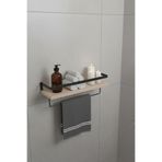 Milonsa Duvar Rafı Metal Ahşap Banyo Düzenleyici | Havluluk Banyo Rafı Dekoratif Duvar Rafı Çok Amaçlı