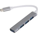 Milonsa USB Type-C Çoklayıcı Hub - 4 Port USB Çoğaltıcı (1x USB 3.0 + 3x USB 2.0) Yüksek Hızlı Adaptör - Space Gray - Type-C to USB